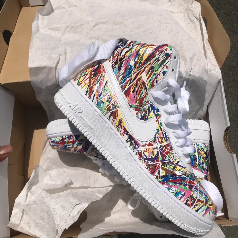 Custom Air Force One Splatter AF1 High Splattered - Picture 4 of 4